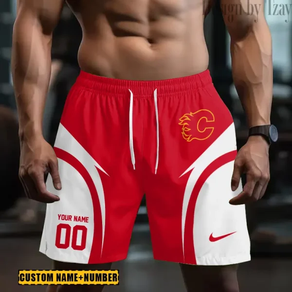 Calgary Flames NHL Men's Shorts Sport Lightweight Casual Workout style 2025 BGSHORT608
