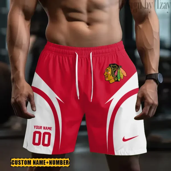 Chicago Blackhawks NHL Men's Shorts Sport Lightweight Casual Workout style 2025 BGSHORT610