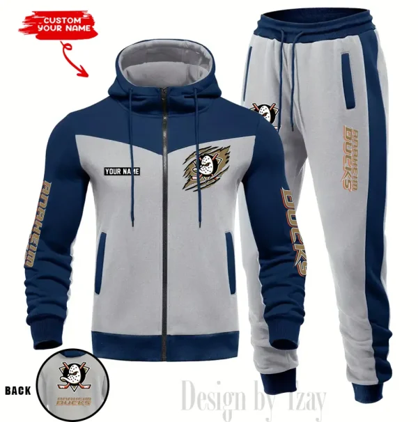 Anaheim Ducks NHL Men's Tracksuit Hooded Zipper Fashion Casual Sports SPTMTHZFCS065