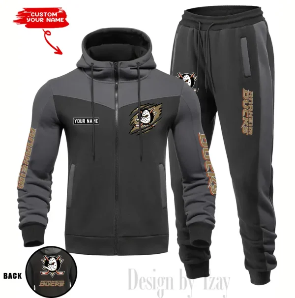 Anaheim Ducks NHL Men's Tracksuit Hooded Zipper Fashion Casual Sports SPTMTHZFCS065 - Image 3