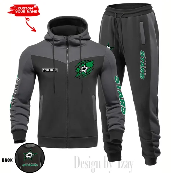 Dallas Stars NHL Men's Tracksuit Hooded Zipper Fashion Casual Sports SPTMTHZFCS073 - Image 3