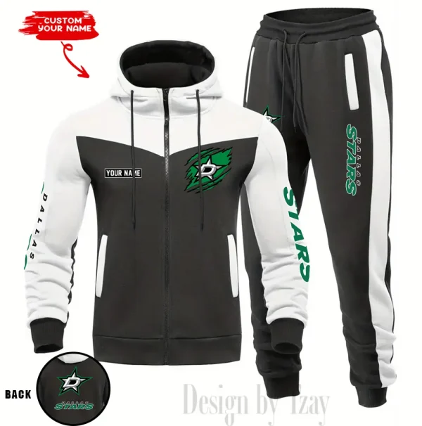 Dallas Stars NHL Men's Tracksuit Hooded Zipper Fashion Casual Sports SPTMTHZFCS073 - Image 5