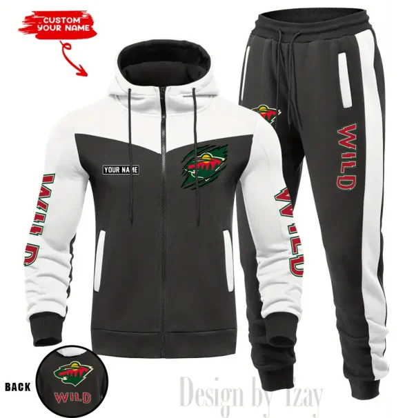 Minnesota Wild NHL Men's Tracksuit Hooded Zipper Fashion Casual Sports SPTMTHZFCS078