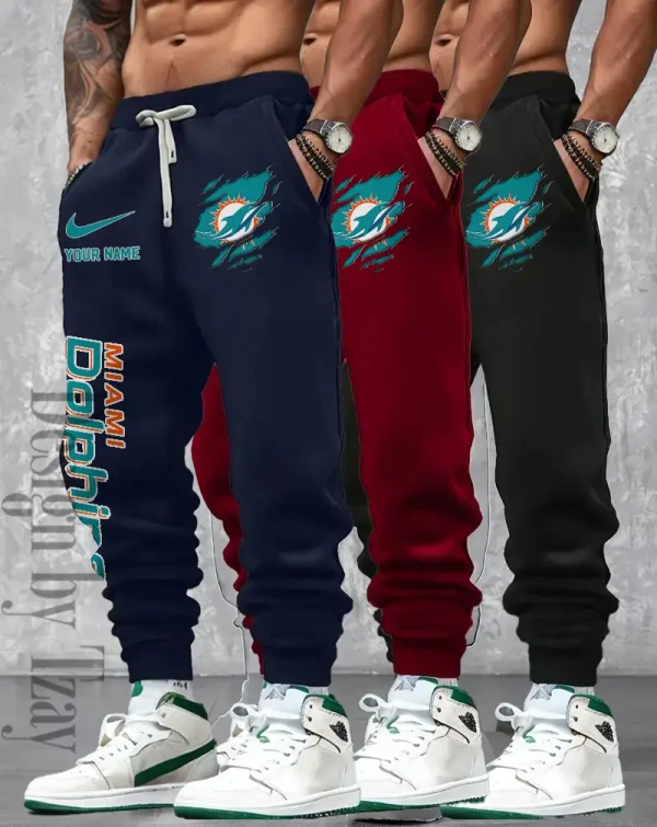 Miami Dolphins Men 2D Fashion Jogging Pants Casual BGJGPSP366