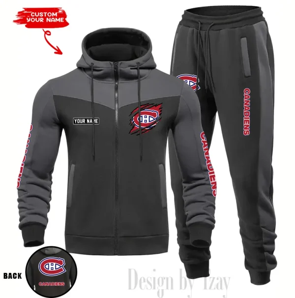 Montréal Canadiens NHL Men's Tracksuit Hooded Zipper Fashion Casual Sports SPTMTHZFCS079 - Image 3