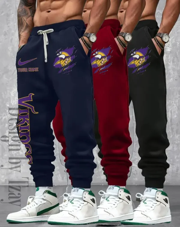 Minnesota Vikings Men 2D Fashion Jogging Pants Casual BGJGPSP367