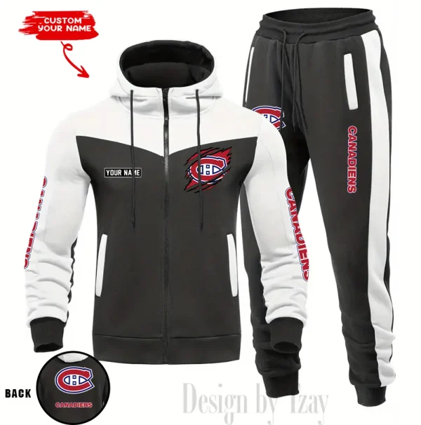 Montréal Canadiens NHL Men's Tracksuit Hooded Zipper Fashion Casual Sports SPTMTHZFCS079 - Image 5