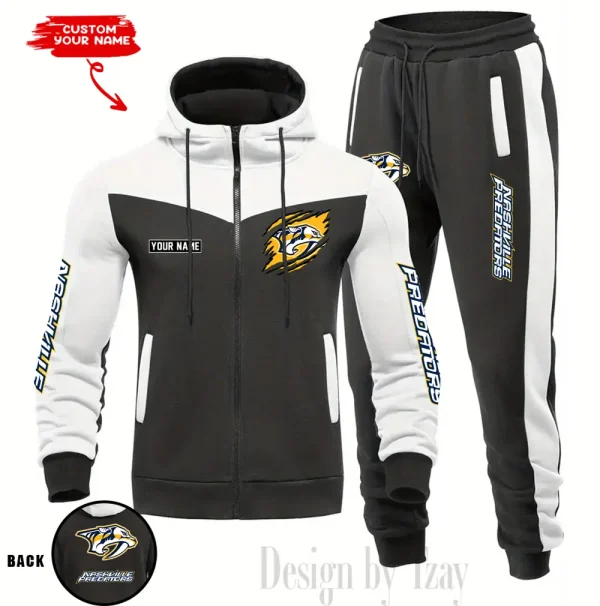Nashville Predators NHL Men's Tracksuit Hooded Zipper Fashion Casual Sports SPTMTHZFCS080