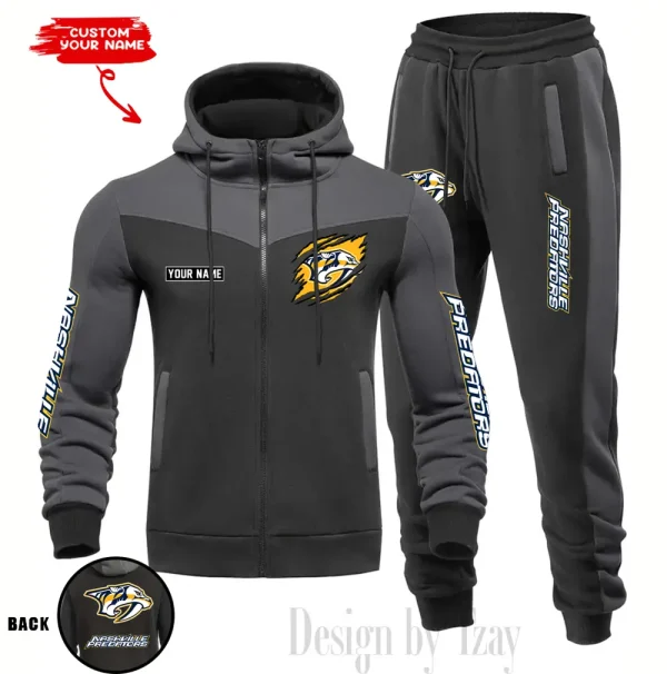 Nashville Predators NHL Men's Tracksuit Hooded Zipper Fashion Casual Sports SPTMTHZFCS080 - Image 2