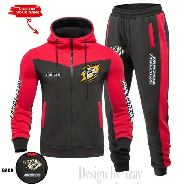 Nashville Predators NHL Men's Tracksuit Hooded Zipper Fashion Casual Sports SPTMTHZFCS080 - Image 3