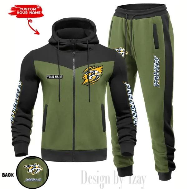 Nashville Predators NHL Men's Tracksuit Hooded Zipper Fashion Casual Sports SPTMTHZFCS080 - Image 4