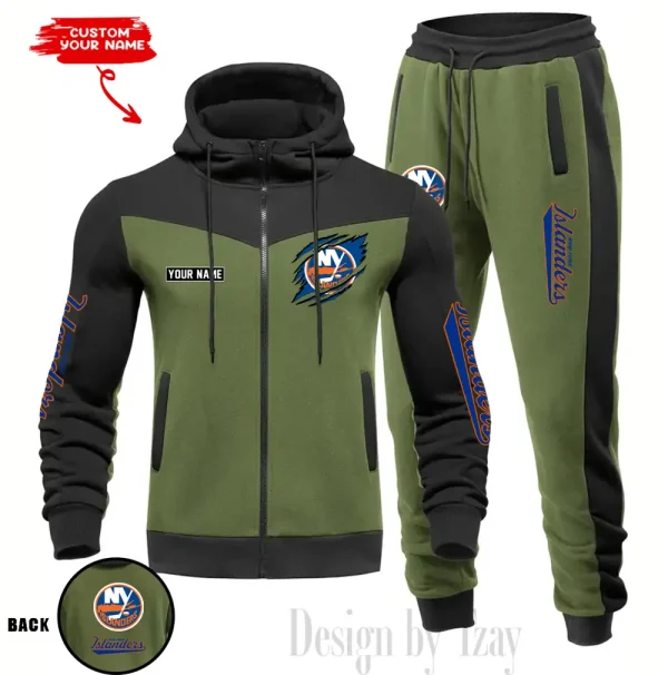 New York Islanders  NHL Men's Tracksuit Hooded Zipper Fashion Casual Sports SPTMTHZFCS082 - Image 2