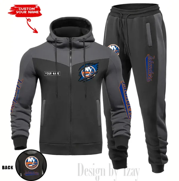 New York Islanders  NHL Men's Tracksuit Hooded Zipper Fashion Casual Sports SPTMTHZFCS082 - Image 3