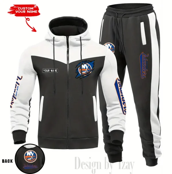 New York Islanders  NHL Men's Tracksuit Hooded Zipper Fashion Casual Sports SPTMTHZFCS082 - Image 5