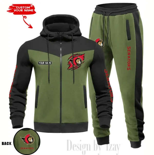 Ottawa Senators NHL Men's Tracksuit Hooded Zipper Fashion Casual Sports SPTMTHZFCS084 - Image 2