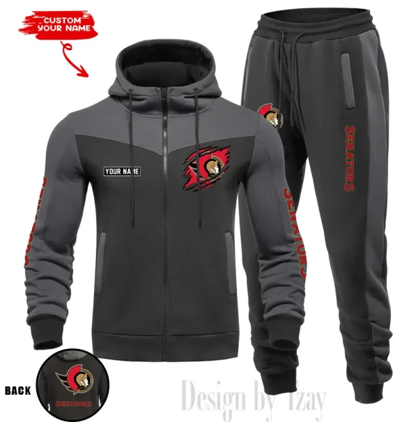 Ottawa Senators NHL Men's Tracksuit Hooded Zipper Fashion Casual Sports SPTMTHZFCS084 - Image 3
