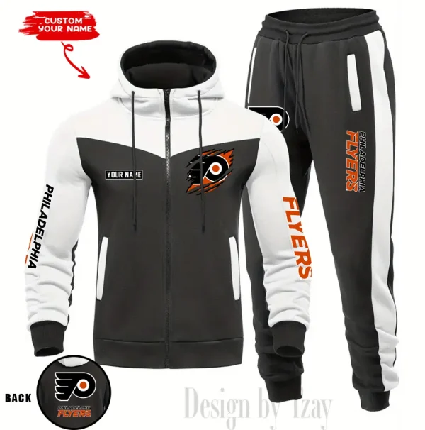 Philadelphia Flyers NHL Men's Tracksuit Hooded Zipper Fashion Casual Sports SPTMTHZFCS085