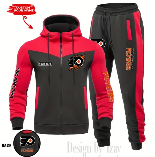 Philadelphia Flyers NHL Men's Tracksuit Hooded Zipper Fashion Casual Sports SPTMTHZFCS085 - Image 2