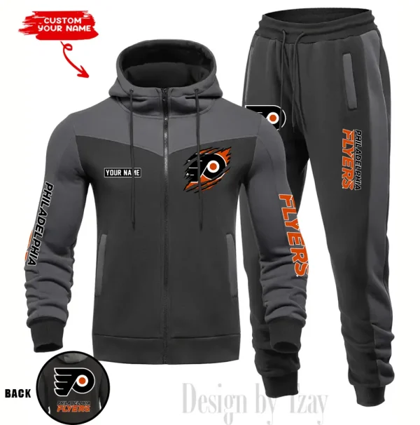 Philadelphia Flyers NHL Men's Tracksuit Hooded Zipper Fashion Casual Sports SPTMTHZFCS085 - Image 3