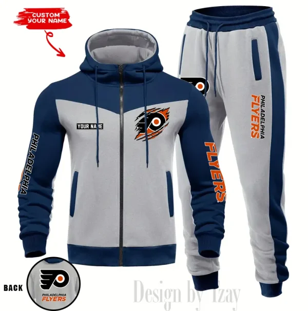 Philadelphia Flyers NHL Men's Tracksuit Hooded Zipper Fashion Casual Sports SPTMTHZFCS085 - Image 5