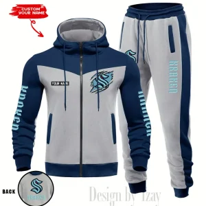 Seattle Kraken NHL Men's Tracksuit Hooded Zipper Fashion Casual Sports SPTMTHZFCS088