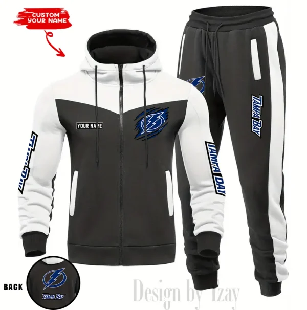 Tampa Bay Lightning NHL Men's Tracksuit Hooded Zipper Fashion Casual Sports SPTMTHZFCS090 - Image 5