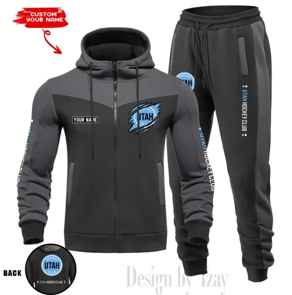 Utah Hockey Club NHL Men's Tracksuit Hooded Zipper Fashion Casual Sports SPTMTHZFCS092 - Image 3