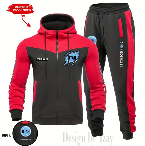 Utah Hockey Club NHL Men's Tracksuit Hooded Zipper Fashion Casual Sports SPTMTHZFCS092 - Image 4