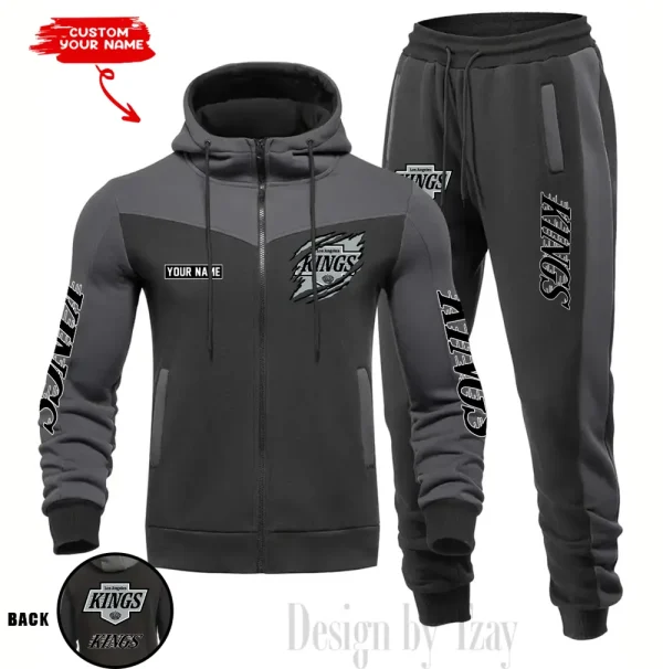 Los Angeles Kings NHL Men's Tracksuit Hooded Zipper Fashion Casual Sports SPTMTHZFCS077 - Image 3