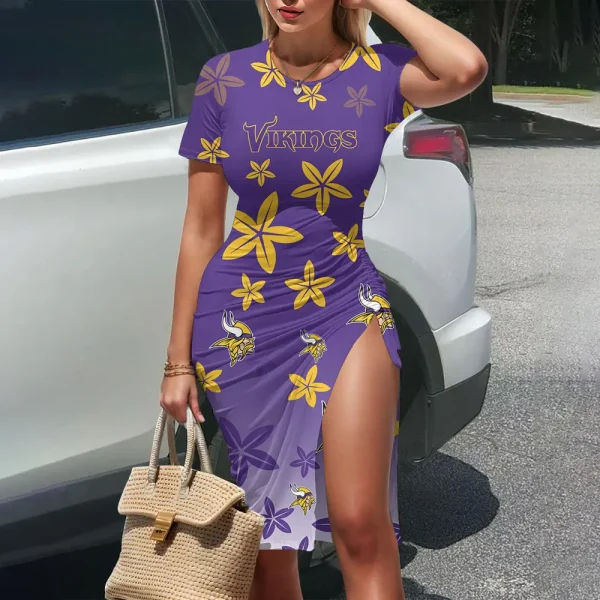 Minnesota Vikings Women's Slit Bodycon Dress New 2025 S9SBD217