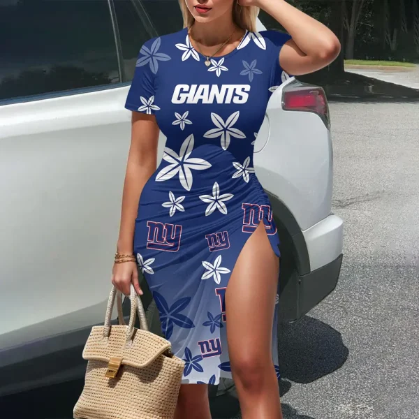 New York Giants Women's Slit Bodycon Dress New 2025 S9SBD220