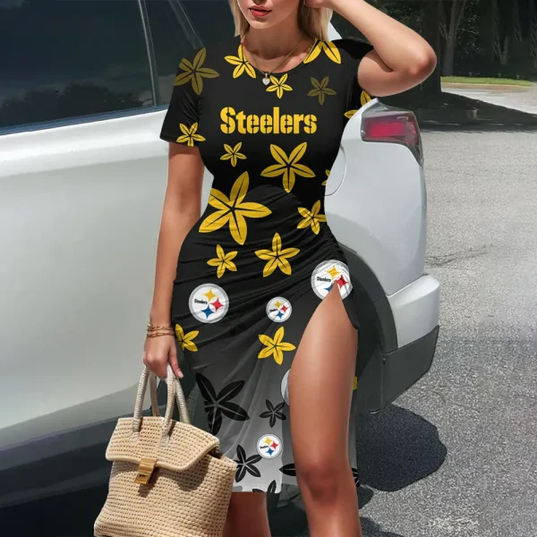 Pittsburgh Steelers Women's Slit Bodycon Dress New 2025 S9SBD223