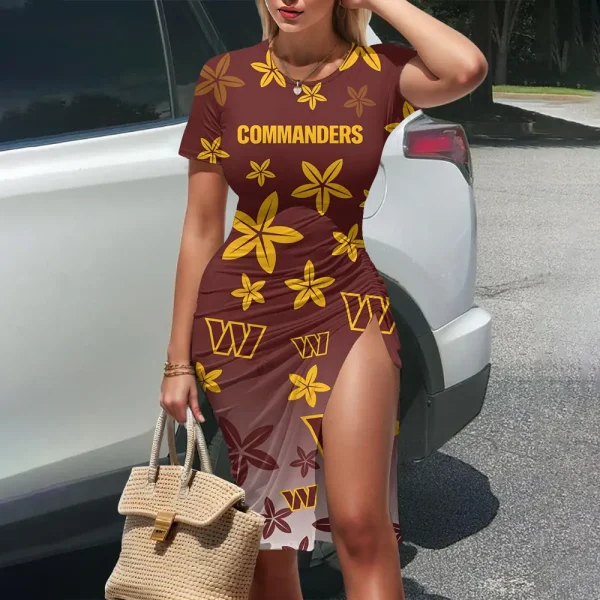 Washington Commanders Women's Slit Bodycon Dress New 2025 S9SBD228