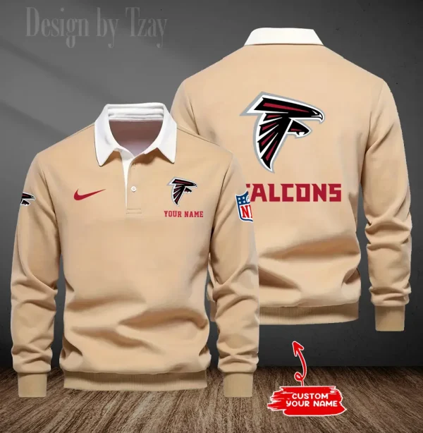 Atlanta Falcons Long Sleeve Men's Golf Polo Shirt SPTLSMGPS002