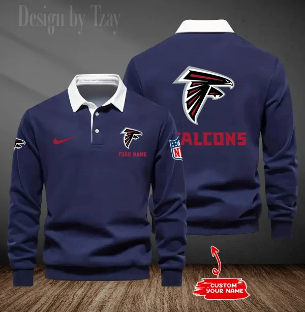 Atlanta Falcons Long Sleeve Men's Golf Polo Shirt SPTLSMGPS002 - Image 4