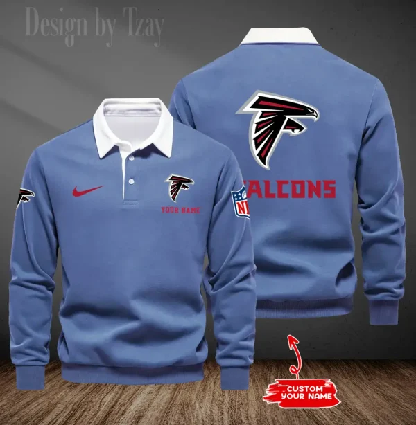 Atlanta Falcons Long Sleeve Men's Golf Polo Shirt SPTLSMGPS002 - Image 6