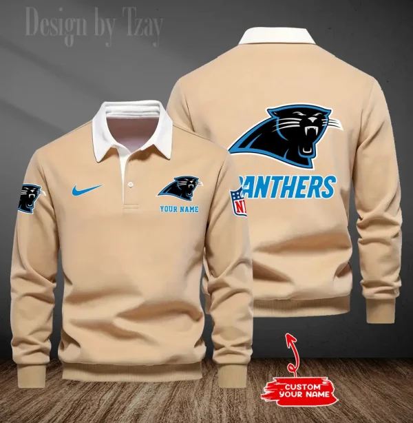 Carolina Panthers Long Sleeve Men's Golf Polo Shirt SPTLSMGPS005 - Image 5
