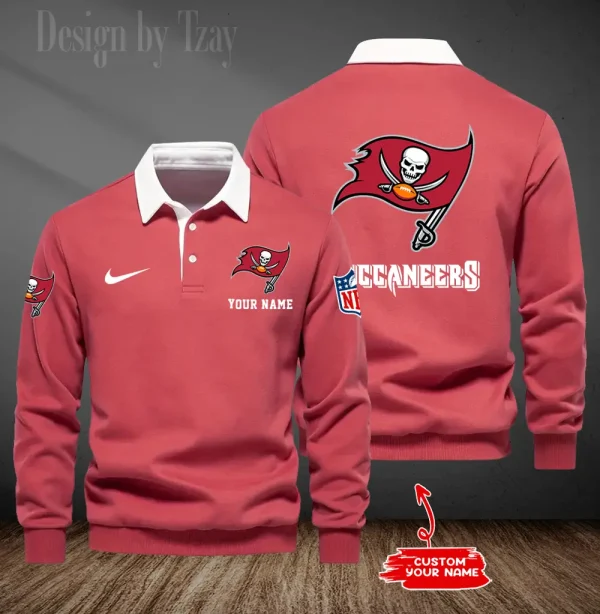 Tampa Bay Buccaneers Long Sleeve Men's Golf Polo Shirt SPTLSMGPS030