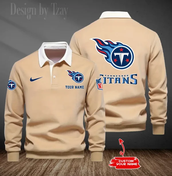 Tennessee Titans Long Sleeve Men's Golf Polo Shirt SPTLSMGPS031 - Image 5