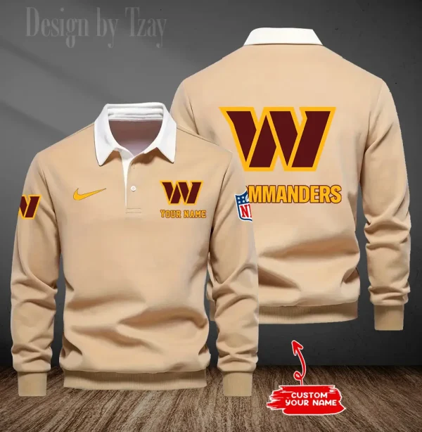 Washington Commanders Long Sleeve Men's Golf Polo Shirt SPTLSMGPS032