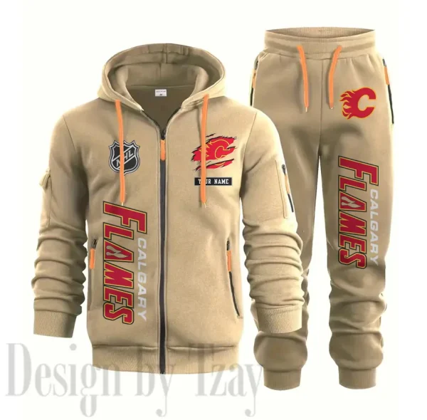 Calgary Flames Sports Tracksuit Jogging Men's Clothing Casual for Men Daily Style 2025 SPTSTJM003 - Image 5