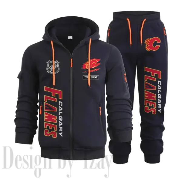 Calgary Flames Sports Tracksuit Jogging Men's Clothing Casual for Men Daily Style 2025 SPTSTJM003 - Image 3