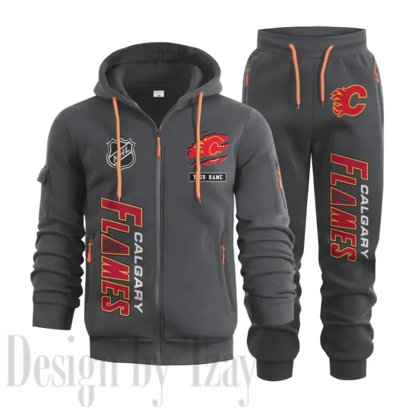 Calgary Flames Sports Tracksuit Jogging Men's Clothing Casual for Men Daily Style 2025 SPTSTJM003 - Image 7