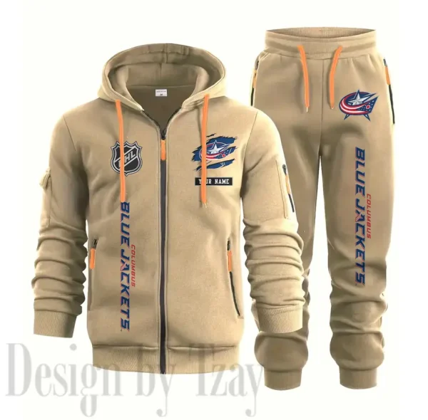 Columbus Blue Jackets Sports Tracksuit Jogging Men's Clothing Casual for Men Daily Style 2025 SPTSTJM007 - Image 5