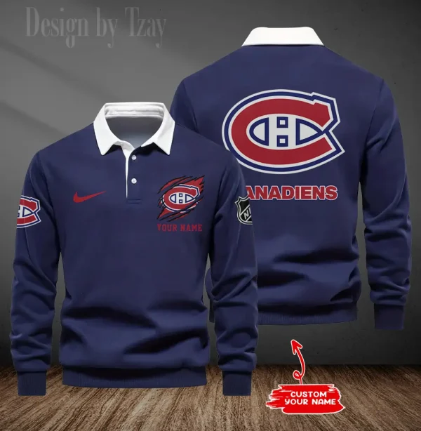 Montréal Canadiens Long Sleeve Men's Golf Polo Shirt SPTLSMGPS076