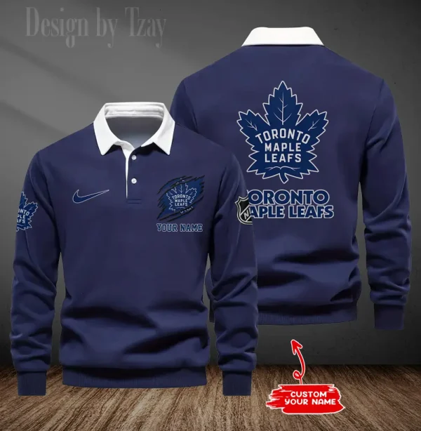 Toronto Maple Leafs Long Sleeve Men's Golf Polo Shirt SPTLSMGPS089