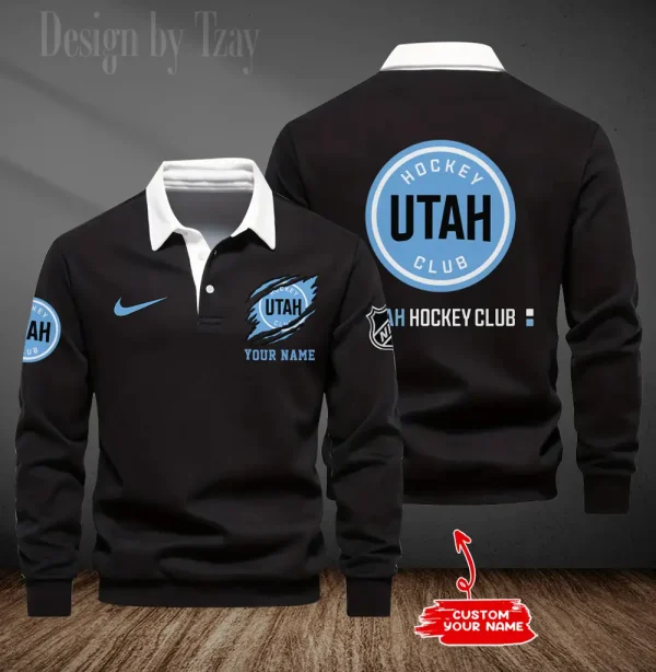 Utah Hockey Club Long Sleeve Men's Golf Polo Shirt SPTLSMGPS090
