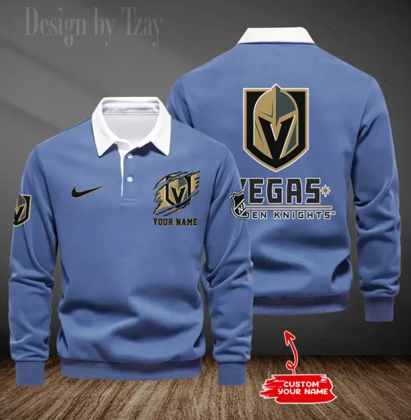 Vegas Golden Knights Long Sleeve Men's Golf Polo Shirt SPTLSMGPS092 - Image 4