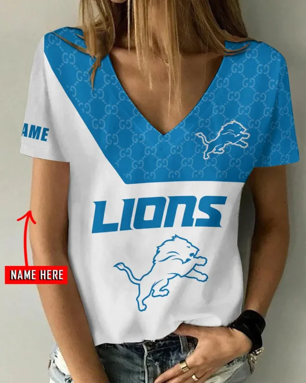 Detroit Lions Casual V-Neck Female Fashion New Trending 2025 AGCWTS1200