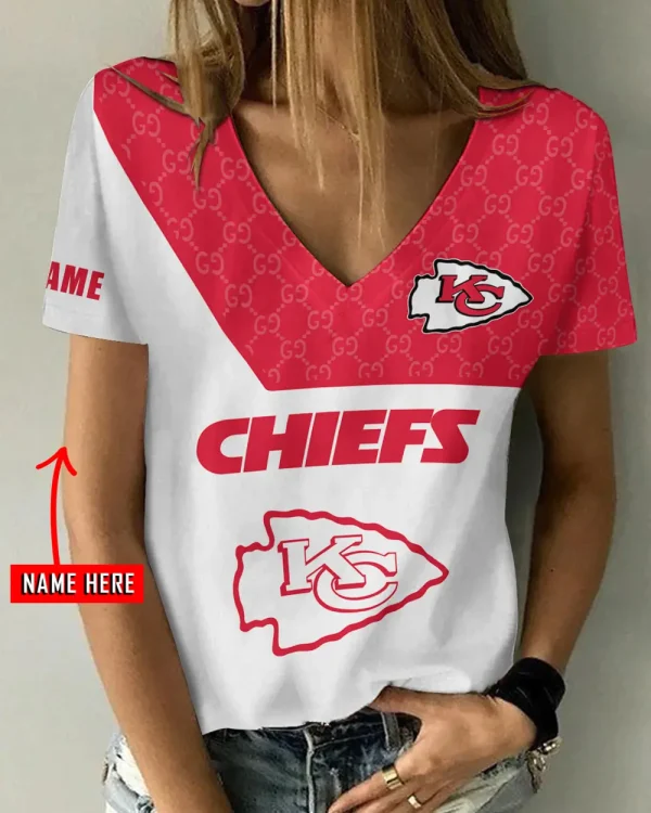 Kansas City Chiefs Casual V-Neck Female Fashion New Trending 2025 AGCWTS1205